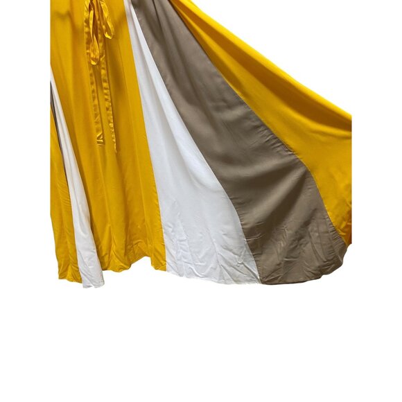 Jessica London Striped Maxi Dress Yellow Size 20W Minimalist Summer Coastal Boho - Picture 8 of 13